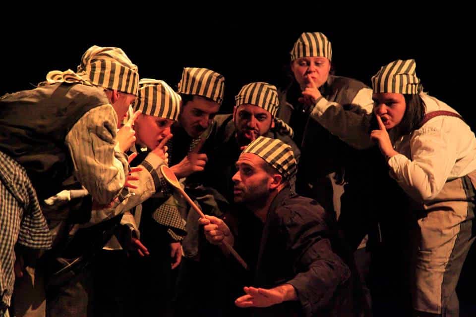 spettacolo Cibo (dai Cannibali di G. Tabori) degli allievi del Laboratorio teatrale permanente della Scuola di tetaro Spazio 14 presso il Teatro Spazio 14, gennaio 2018